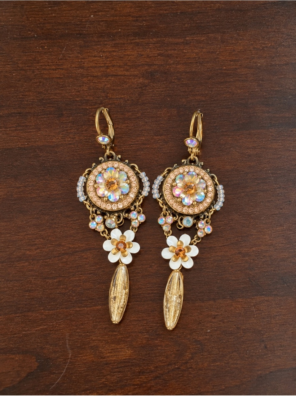 Michal Negrin earrings gold pink